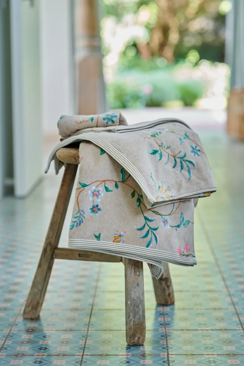 Gastendoek Les Fleurs Khaki