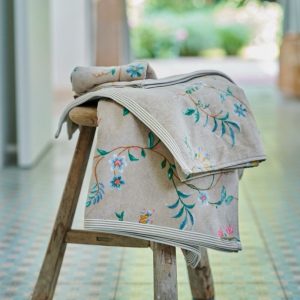 Gastendoek Les Fleurs Khaki